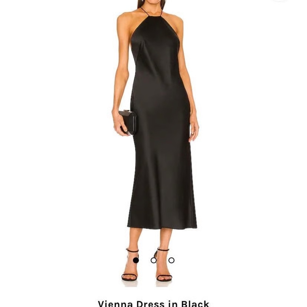 REVOLVE Black Halter Midi Dress